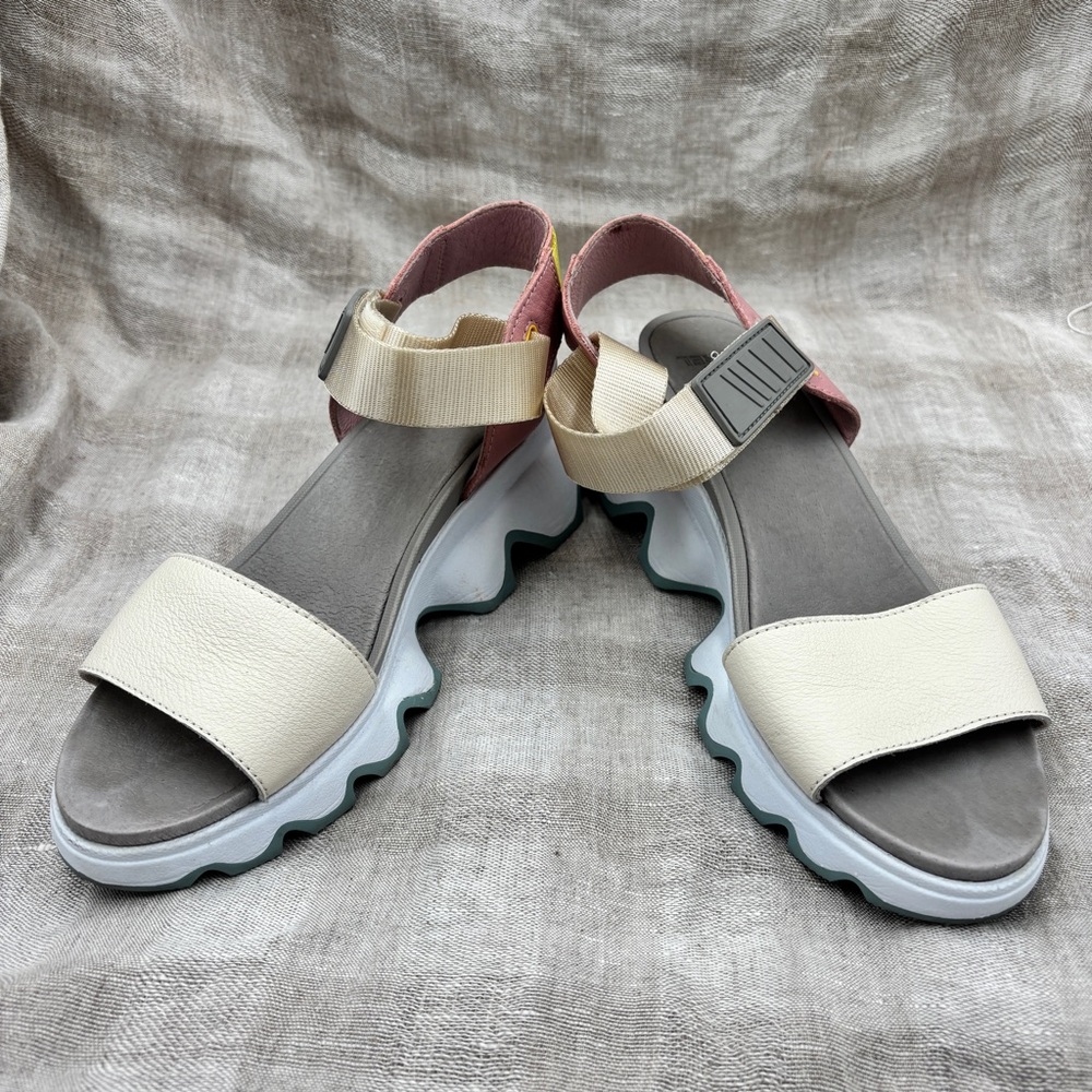 Women’s Cream & Pink Sporty Platform Sandals - Picture 2 of 5